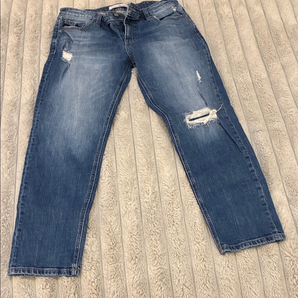 KanCan Blue Distressed Boyfriend Jeans